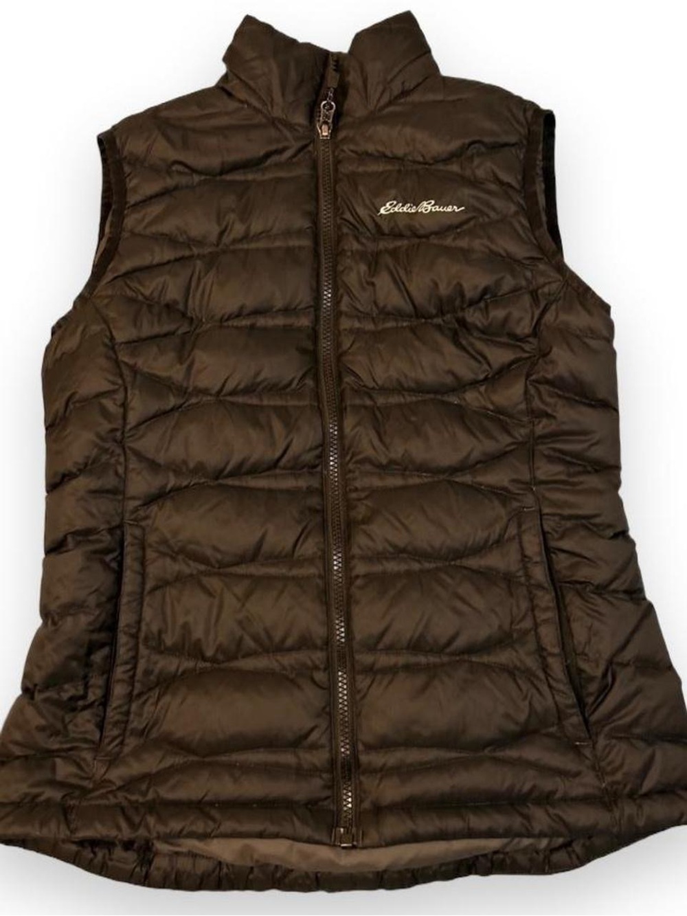 Eddie Bauer Women’s XS Black Quilted Puffer Vest Full Zip Lightweight Outdoor